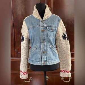 Ralph Lauren denim and Knit Jacket with Beige Sleeves